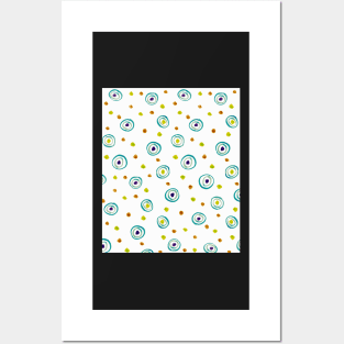 Blue Round Pattern Posters and Art